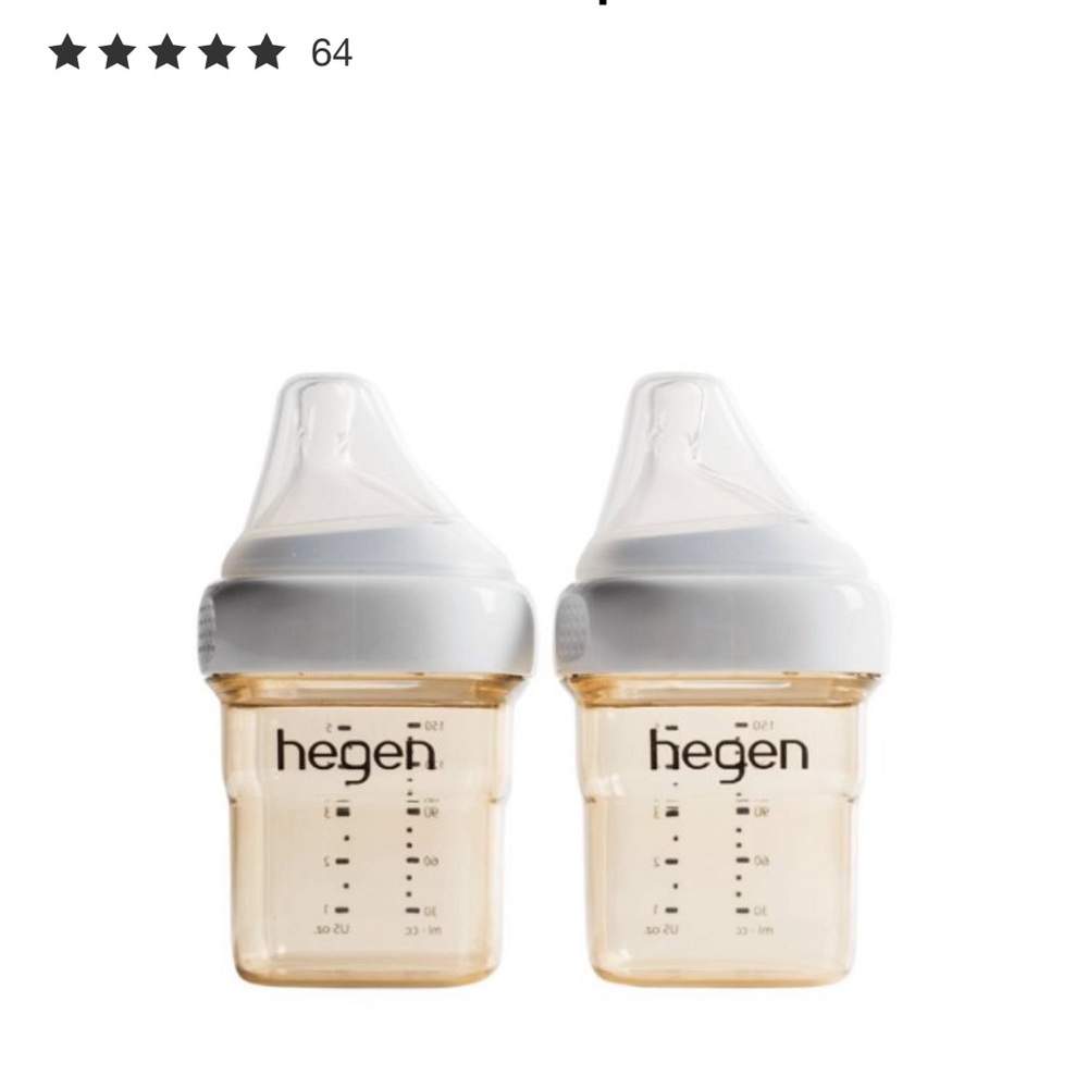 Hegen Baby Bottles with White Caps